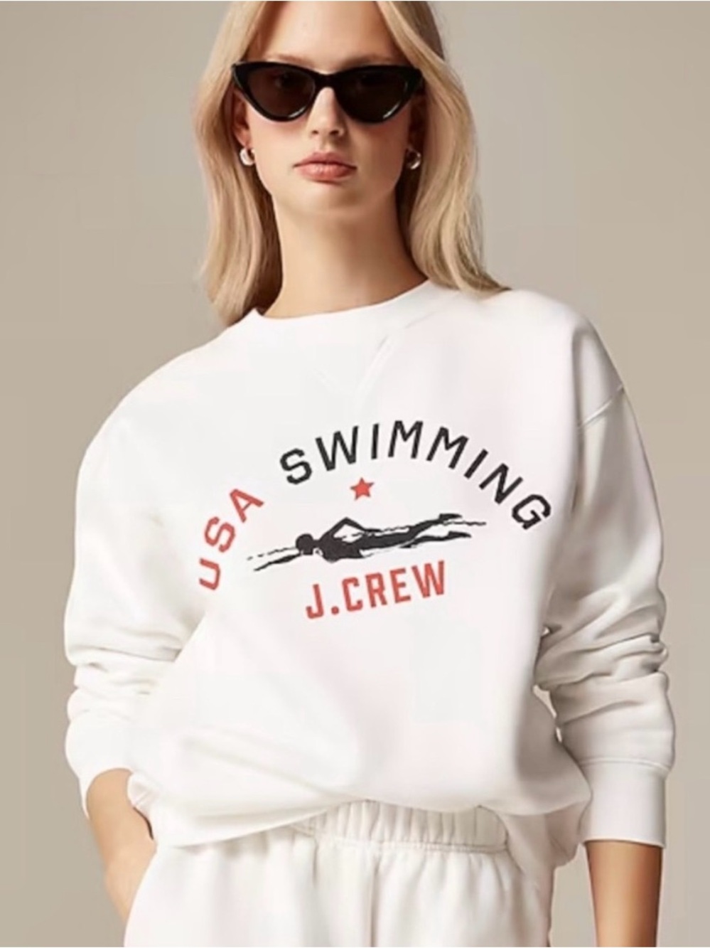 NWT J.Crew USA Swimming Limited Edition Heritage Fleece Sweatshirt XS